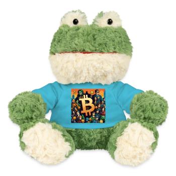 Bitcoin comic theme - MiniFeet® Frosch Torge - Atollblau - Vorne