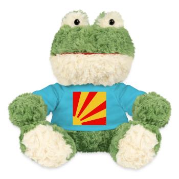 BLOW UP MOVIE: POP ART CUSHION 'SUNBURST' - MiniFeet® Frog Torge - atoll blue - Front