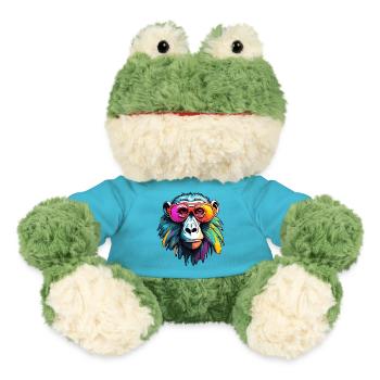 Monkey / Animal / Zoo / Babian / Wild / Comic - MiniFeet® Frog Torge - atoll blue - Front