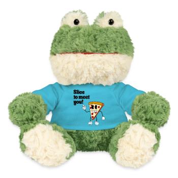 Slice to meet you! - Retro Pizza Cartoon - MiniFeet® Frosch Torge - Atollblau - Vorne