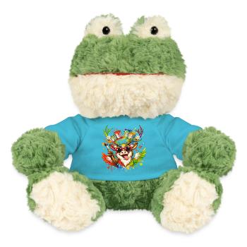 Kreativer Hirsch Kunst Illustration - MiniFeet® Frosch Torge - Atollblau - Vorne