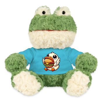 Funny duck hamburger food lover - MiniFeet® Frog Torge - atoll blue - Front
