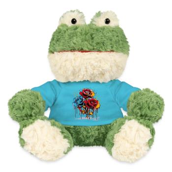 Blumen Frauen Mädchenpower Design Kunst Weiblich Rose - MiniFeet® Frosch Torge - Atollblau - Vorne