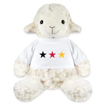 Germany three stars in Black Red Gold - MiniFeet® Sheep Annika - white - Front