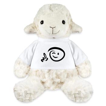 Le visage fait un clin d’œil pointant du doigt quelque chose - Mouton en peluche Annika MiniFeet® - blanc - Devant