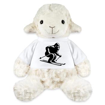 Affe Gorilla Schimpanse Ski Silhouette Design - MiniFeet® Schaf Annika - Weiß - Vorne
