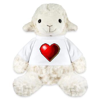 Heart 3D hearts corazon red retro red rojo love - MiniFeet® Sheep Annika - white - Front