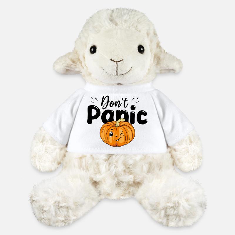 Don't panic. Design with winking pumpkin - MiniFeet® Sheep Annika - white