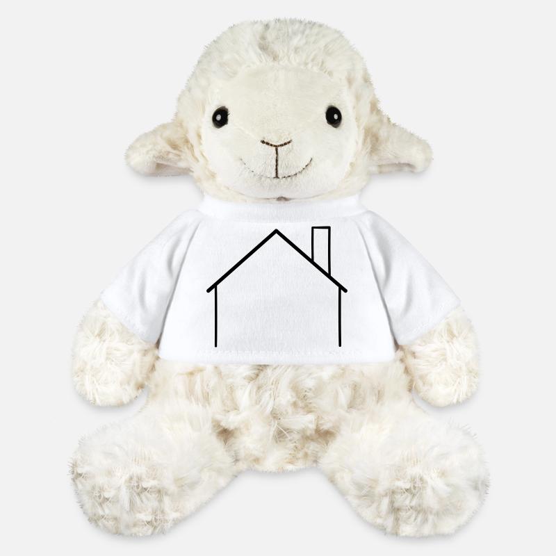 Contour simple de la maison avec cheminée - Mouton en peluche Annika MiniFeet® - blanc
