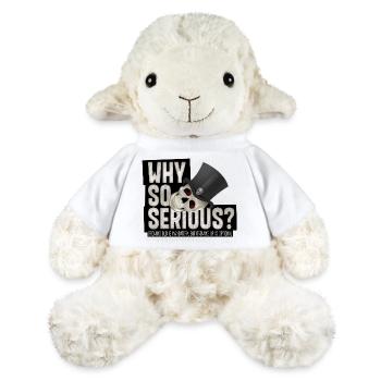 Pourquoi si sérieux ? – Conception d’humour de crâne avec chapeau haut de forme - Mouton en peluche Annika MiniFeet® - blanc - Devant