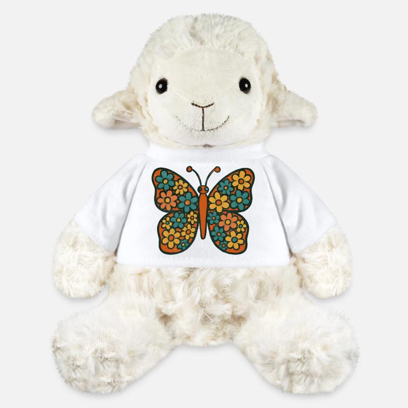 Butterfly with floral pattern - MiniFeet® Sheep Annika - white