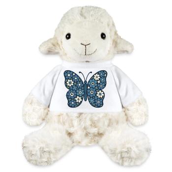 Fleurs Bleues Papillon Floral - Mouton en peluche Annika MiniFeet® - blanc - Devant