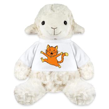 Saut de chat de dessin animé joyeux - Mouton en peluche Annika MiniFeet® - blanc - Devant