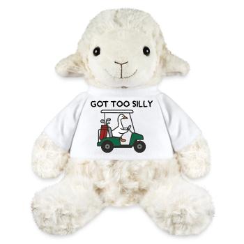 Gans im Golfwagen – Humorvolles Sportdesign - MiniFeet® Schaf Annika - Weiß - Vorne