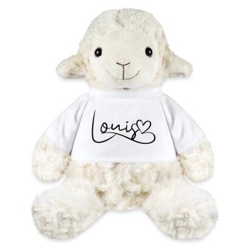 Louis Nom Prénom Coeur Décor - Mouton en peluche Annika MiniFeet® - blanc - Devant