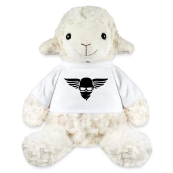 Casque de moto avec aile, casque de motard et lunettes de motard - Mouton en peluche Annika MiniFeet® - blanc - Devant
