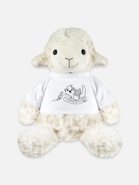 Otter mit Ente Ausmalmotiv - MiniFeet® Schaf Annika - Weiß