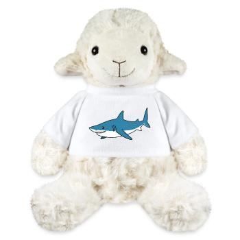 Requin Cartoon Bleu – Ami côtier - Mouton en peluche Annika MiniFeet® - blanc - Devant