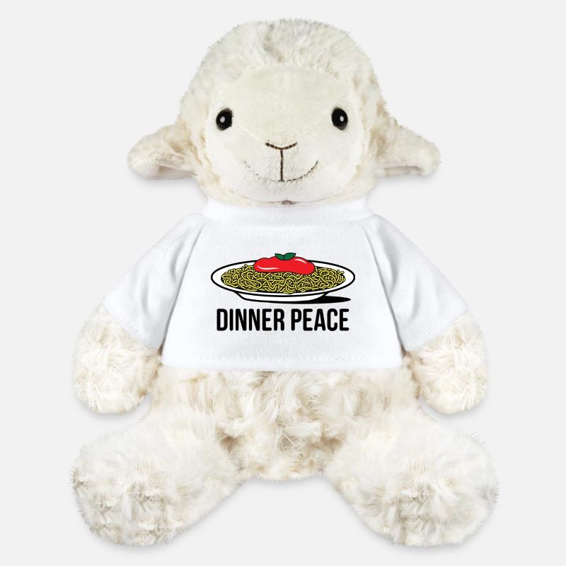 Pop Art spaghetti with tomato sauce  - MiniFeet® Sheep Annika - white