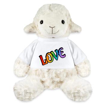 Amour arc-en-ciel rétro - Mouton en peluche Annika MiniFeet® - blanc - Devant