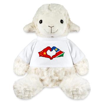 Drapeau de la Chine et de la Namibie, mains en forme de cœur - Mouton en peluche Annika MiniFeet® - blanc - Devant