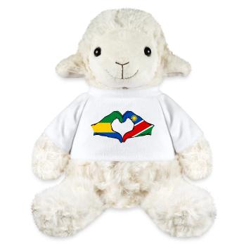 Gabon Namibia Flag Hands Heart Shape - MiniFeet® Sheep Annika - white - Front