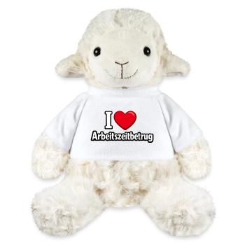 J’adore le bureau d’emploi de l’arnaque au temps de travail - Mouton en peluche Annika MiniFeet® - blanc - Devant