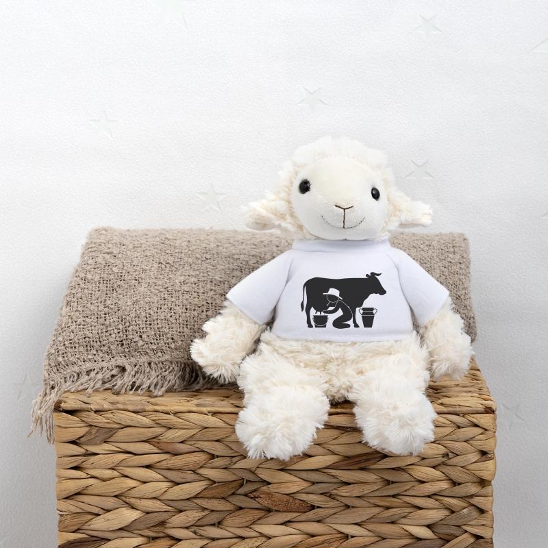Bauer beim Melken einer Kuh MiniFeet® Schaf Annika