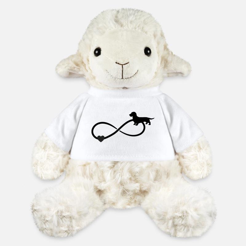 Teckel aux cheveux durs Teckel Infinity - Mouton en peluche Annika MiniFeet® - blanc