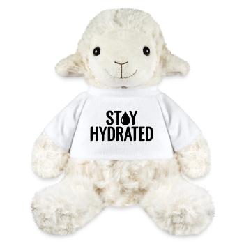 Slogan Restez Hydraté - Citation Fitness & Sport - Mouton en peluche Annika MiniFeet® - blanc - Devant