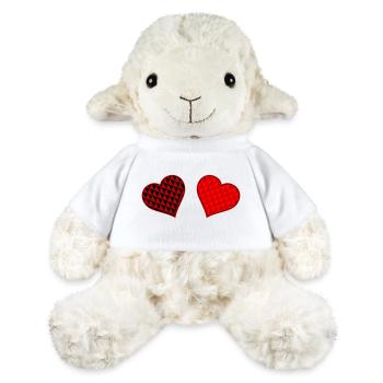 Geometric Heart Duo Red Black - MiniFeet® Sheep Annika - white - Front