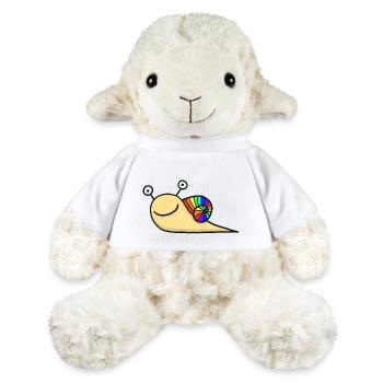 Escargot arc-en-ciel - Mouton en peluche Annika MiniFeet® - blanc - Devant