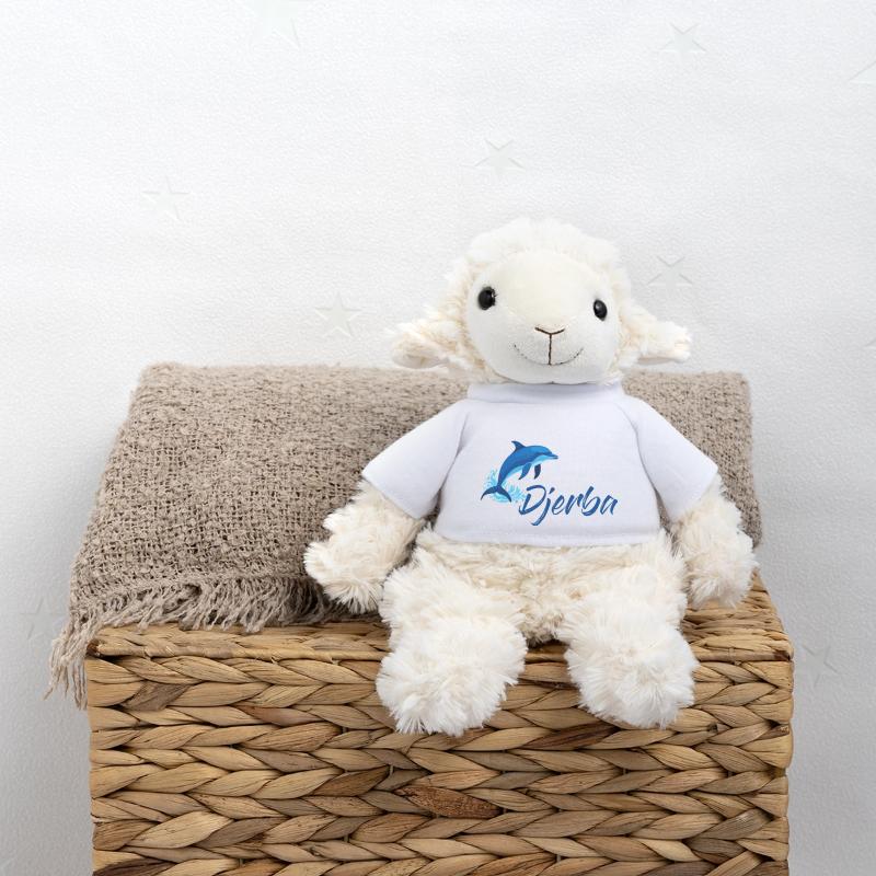 Vacances à Djerba avec le design des dauphins Mouton en peluche Annika MiniFeet®