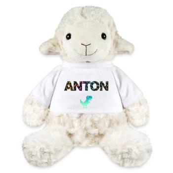 ANTON - Beau prénom de garçon avec dinosaure - Mouton en peluche Annika MiniFeet® - blanc - Devant