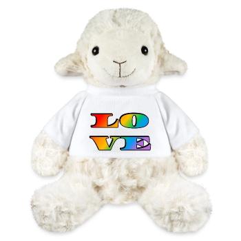 Amour arc-en-ciel rétro - Mouton en peluche Annika MiniFeet® - blanc - Devant