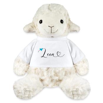 Leon Nom Prénom Calligraphie Coeur - Mouton en peluche Annika MiniFeet® - blanc - Devant