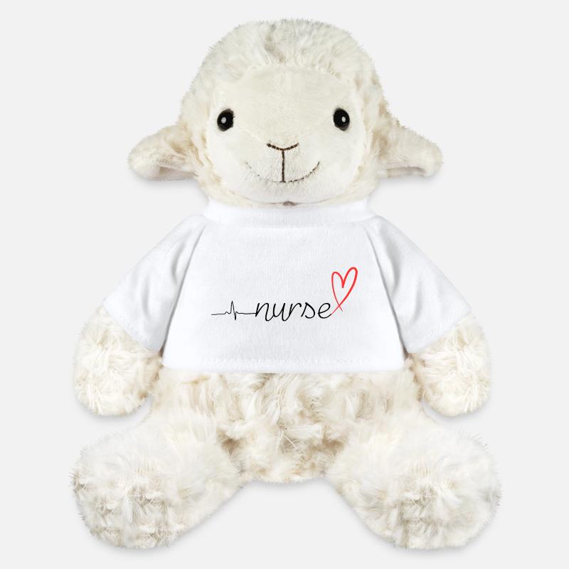 Nurse Heartbeat ECG Stethoscope Script Design - MiniFeet® Sheep Annika - white