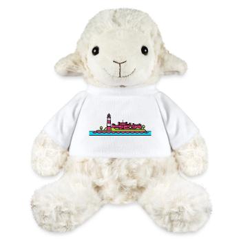 Plymouth City Skyline Smeaton's Tower Line Art - MiniFeet® Sheep Annika - white - Front