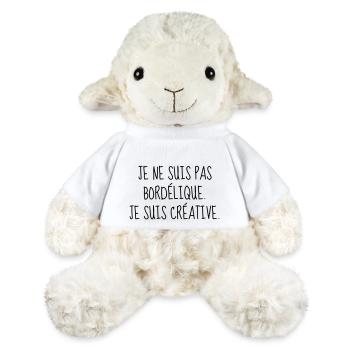 Bordélique - Citation - Humour - Comique - Fun - Mouton en peluche Annika MiniFeet® - blanc - Devant