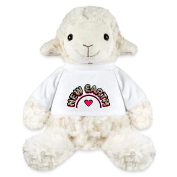 Une nouvelle terre avec un cœur, écrite à partir de fleurs - Mouton en peluche Annika MiniFeet® - blanc - Devant
