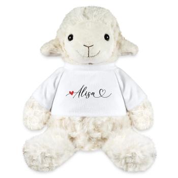 Alisa Last name First name Calligraphy heart - MiniFeet® Sheep Annika - white - Front