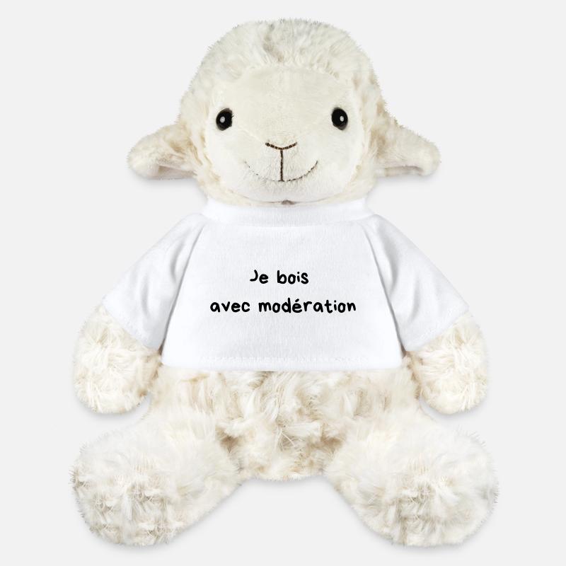 Je bois avec modération - Mouton en peluche Annika MiniFeet® - blanc