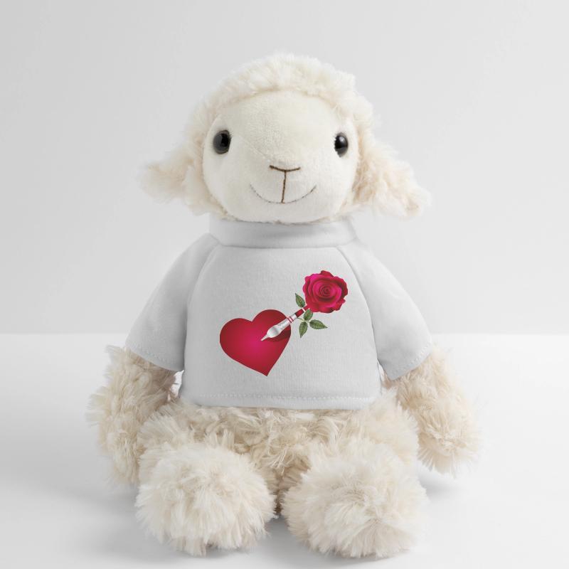 Flèche fléchette avec rose et cœur comme cible Mouton en peluche Annika MiniFeet®