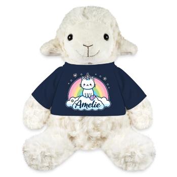 Amélie Nom Prénom Licorne chat - Mouton en peluche Annika MiniFeet® - bleu marine - Devant