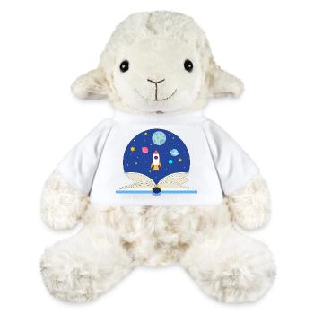 Livre ouvert avec scène spatiale, imagination et Avent - Mouton en peluche Annika MiniFeet® - blanc - Devant