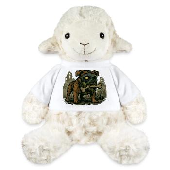 Gas Mask Bulldog in Ruined City - MiniFeet® Sheep Annika - white - Front