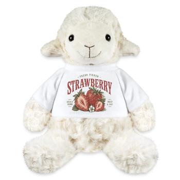 Impression vintage de l’étiquette fraise - Mouton en peluche Annika MiniFeet® - blanc - Devant