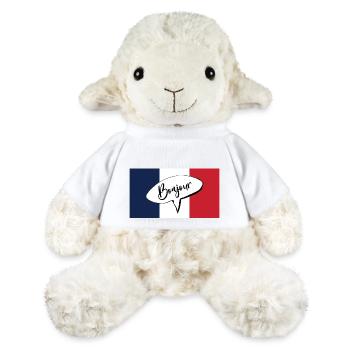Bonjour French expression for hello with France - MiniFeet® Sheep Annika - white - Front