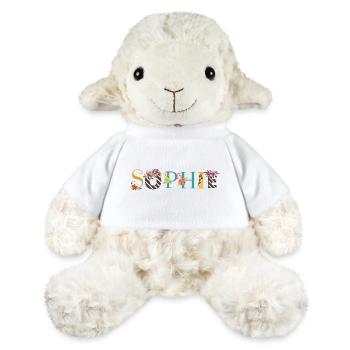 SOPHIE Name Art With Flowers Embroidered - MiniFeet® Sheep Annika - white - Front