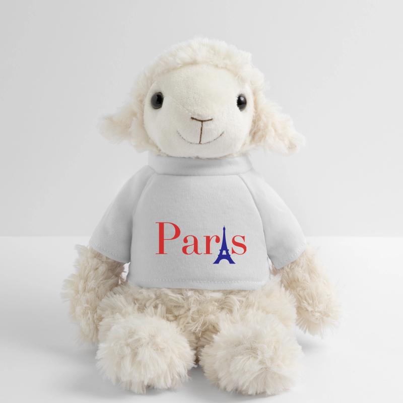 Roter Text in Paris mit blauem Eiffelturm MiniFeet® Schaf Annika